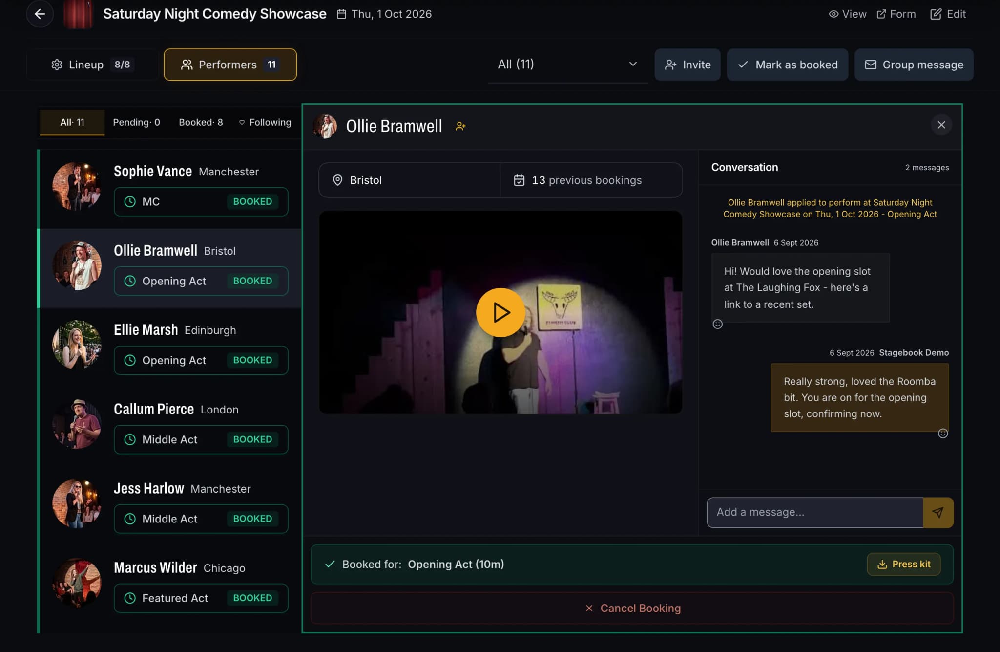 Application tracking dashboard